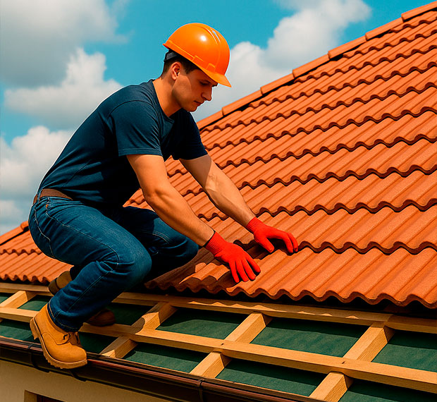 Кровля из цементно-песчаной черепицы в Одинцово