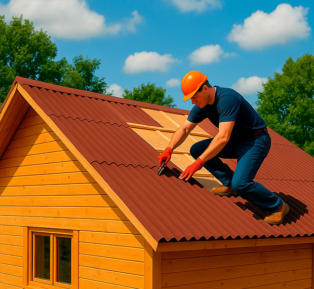 Монтаж кровли из ондулина в Одинцово
