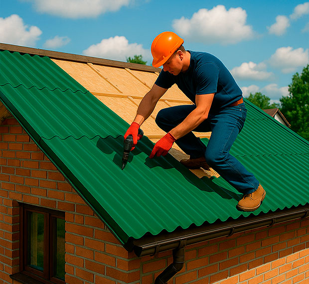 Монтаж кровли из профнастила в Одинцово