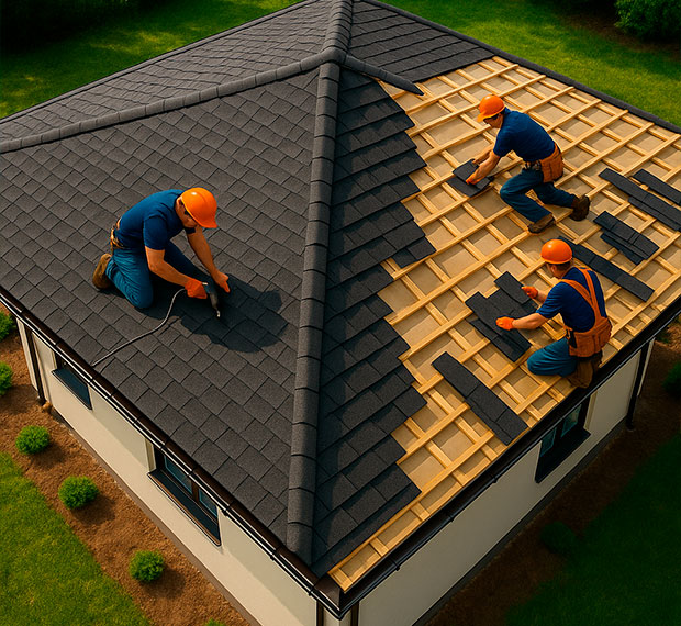 Монтаж четырехскатной крыши в Одинцово