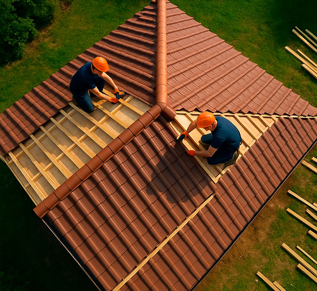 Монтаж 2-скатной крыши в Одинцово