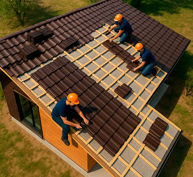 Монтаж 1-скатной крыши в Одинцово