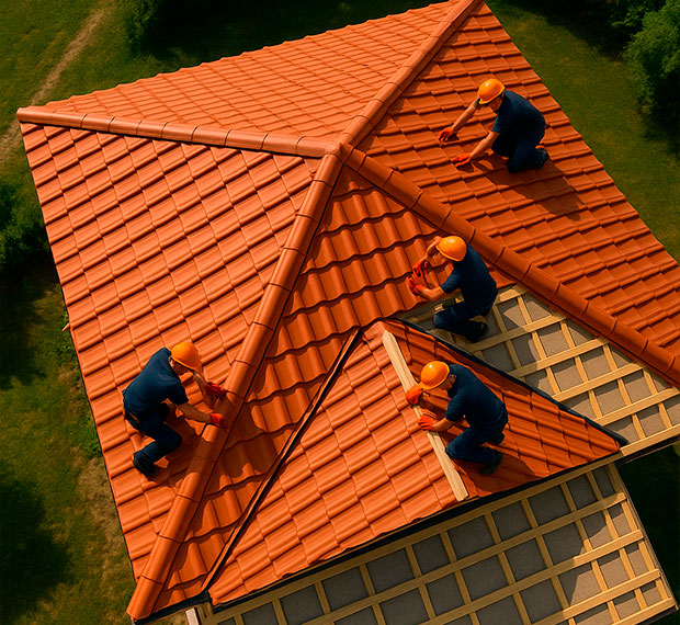 Монтаж 3-скатной крыши в Одинцово